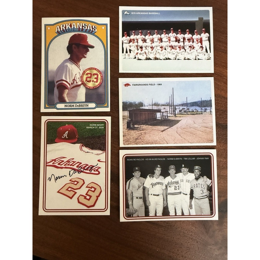 Arkansas Razorbacks Promo Baseball Card Pack #2 Baum Stadium SGA 2026 Norm DeBri